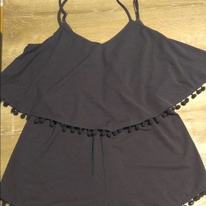Blue Pompom Romper